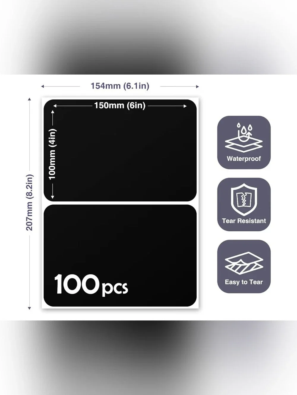 USPS COMPLIANT Rectangular Stickers For  4x6  100pcs